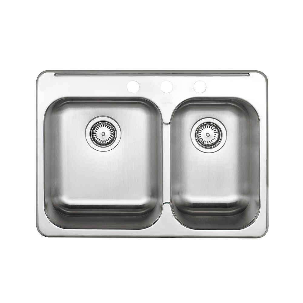 Blanco 1 1 2 Bowl Kitchen Sink In Brushed Stainless Steel The Home Depot Canada