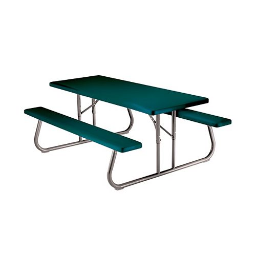 6 ft. Folding Picnic Table in Green (Pallet of 10)