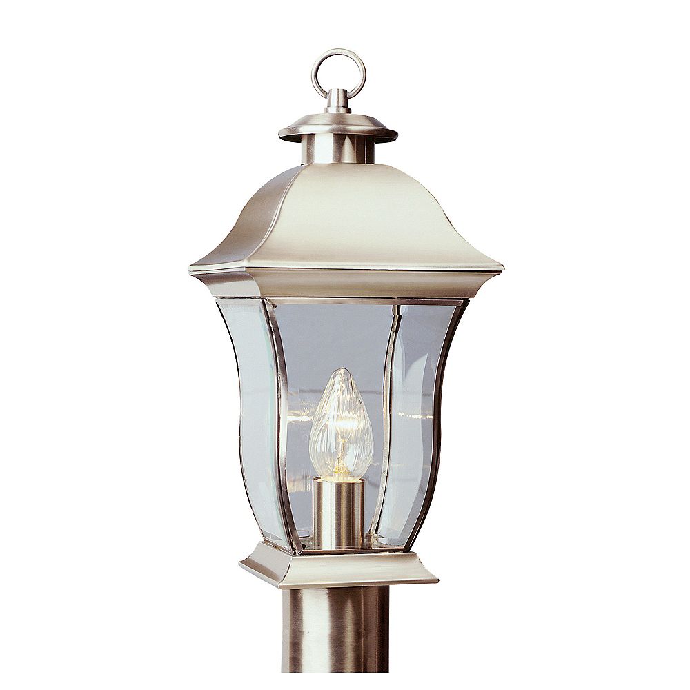 Bel Air Lighting Nickel Curved Glass Post Light Medium The Home