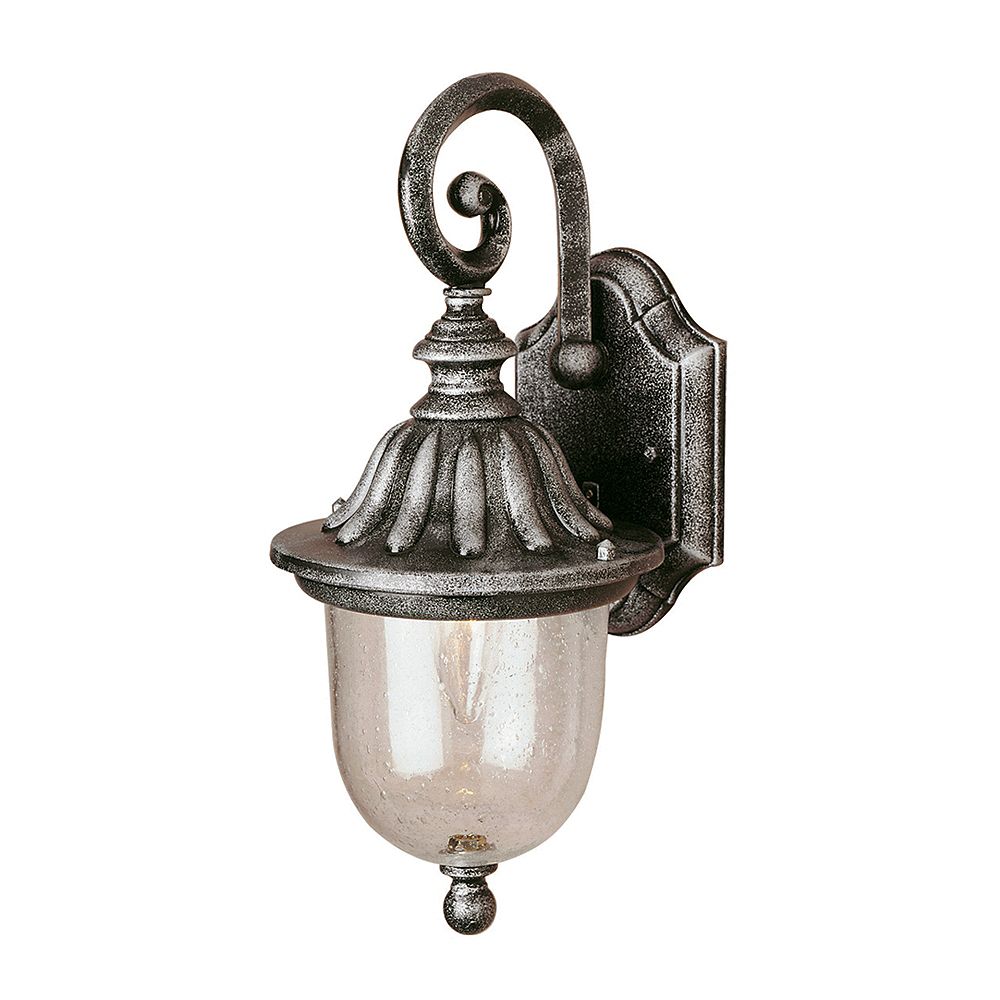 Bel Air Lighting Patina Iron Glass with Framed Wall Light Large The