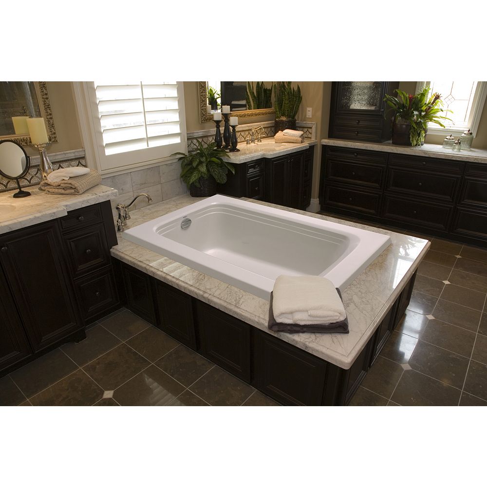 Mirolin Sydney 5 Ft Acrylic Drop In Rectangular Whirlpool Bathtub In White The Home Depot Canada