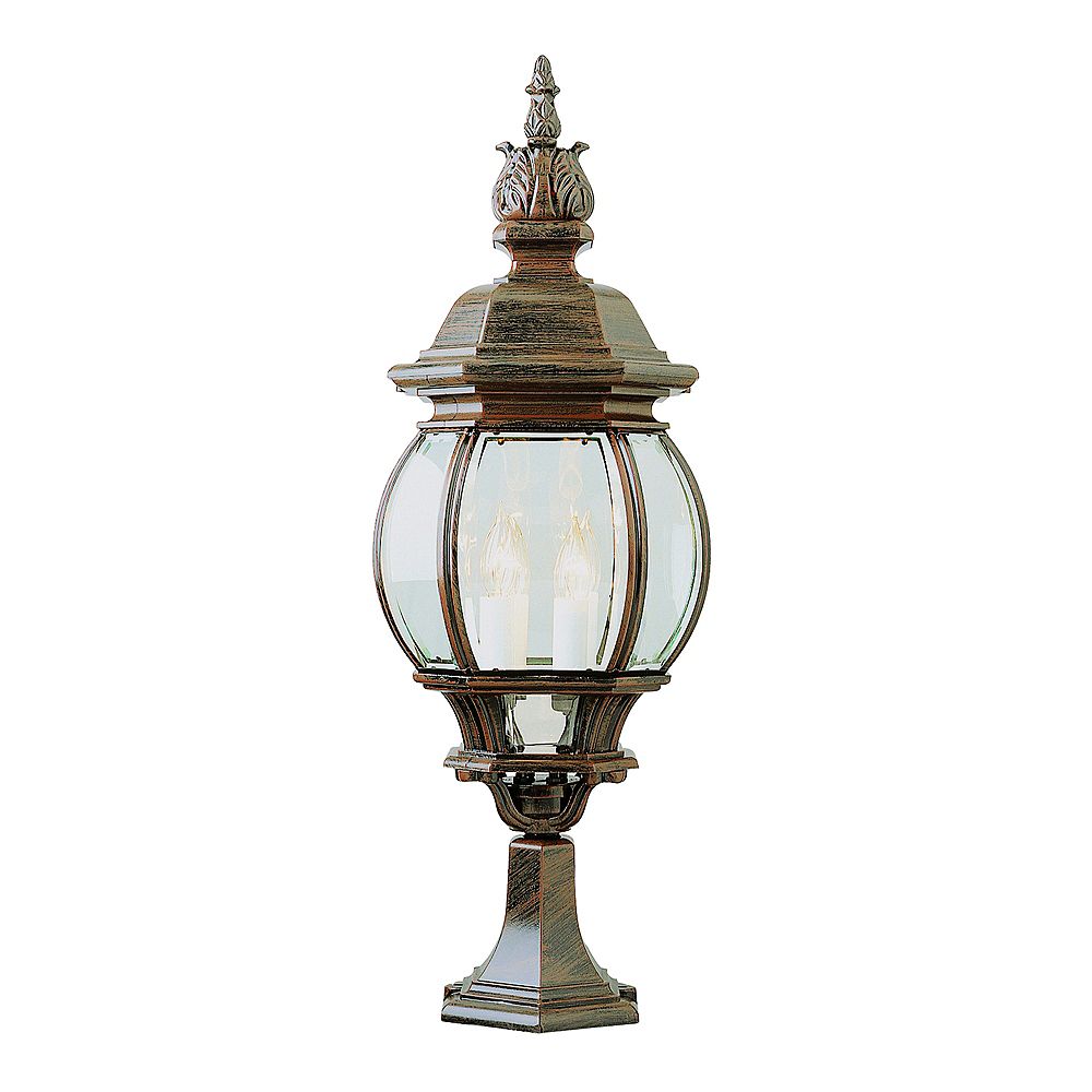 Bel Air Lighting Rust Pier Mount Post Light The Home Depot Canada