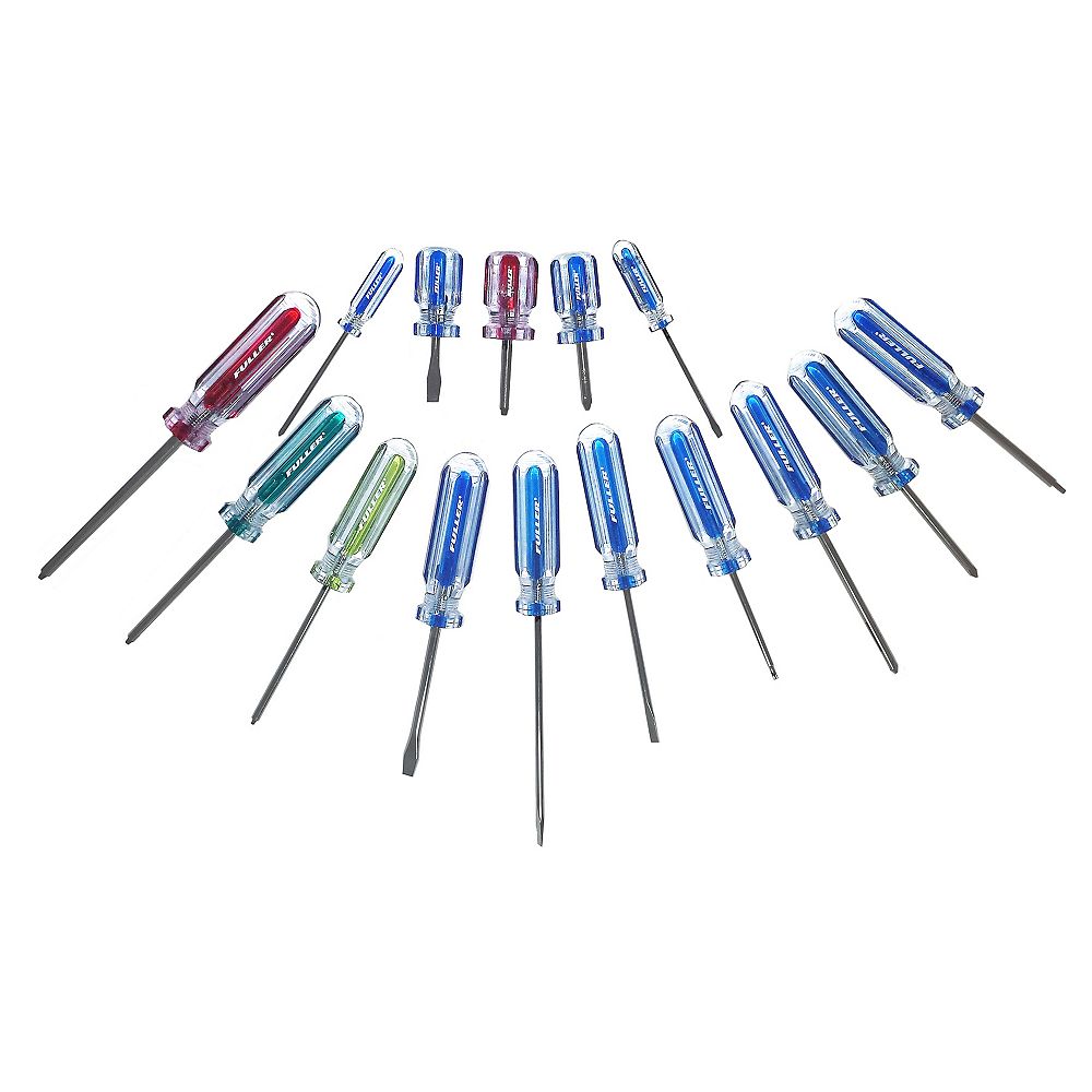 Fuller Pro 300 Series Screwdriver Set with Shatterproof Acetate Handle (15Piece) The Home