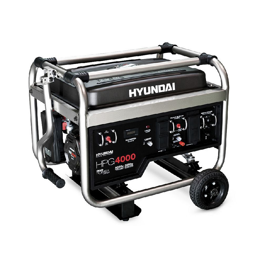 Hyundai 4000 Watt 7HP Manual Start Professional Gas Generator with GFCI