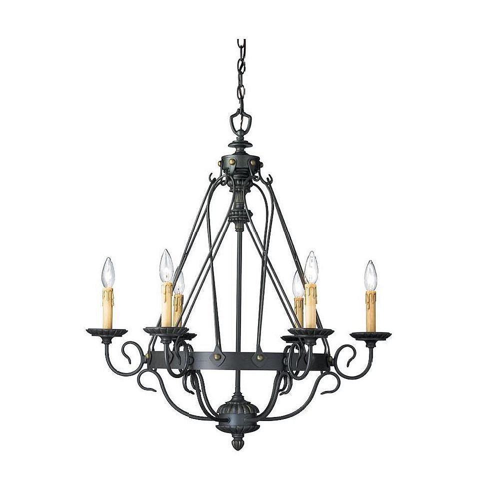 Eurofase Glasgow Collection 6Light Burnt Sienna Chandelier The Home Depot Canada