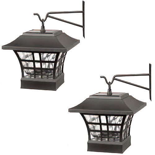 Solar LED Post Cap Lights with Hook (2-Pack)