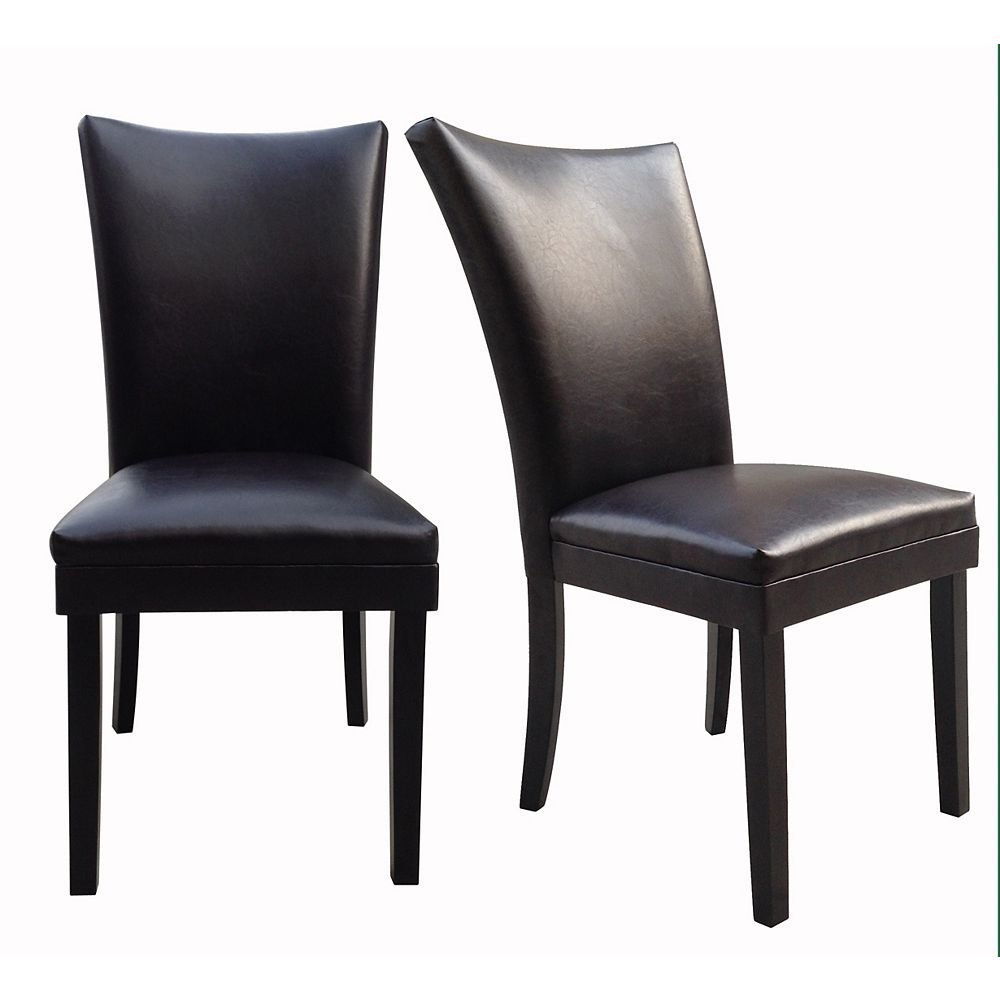 Home Decorators Collection Parsons Leather Dining Chair 2 Pack The Home Depot Canada