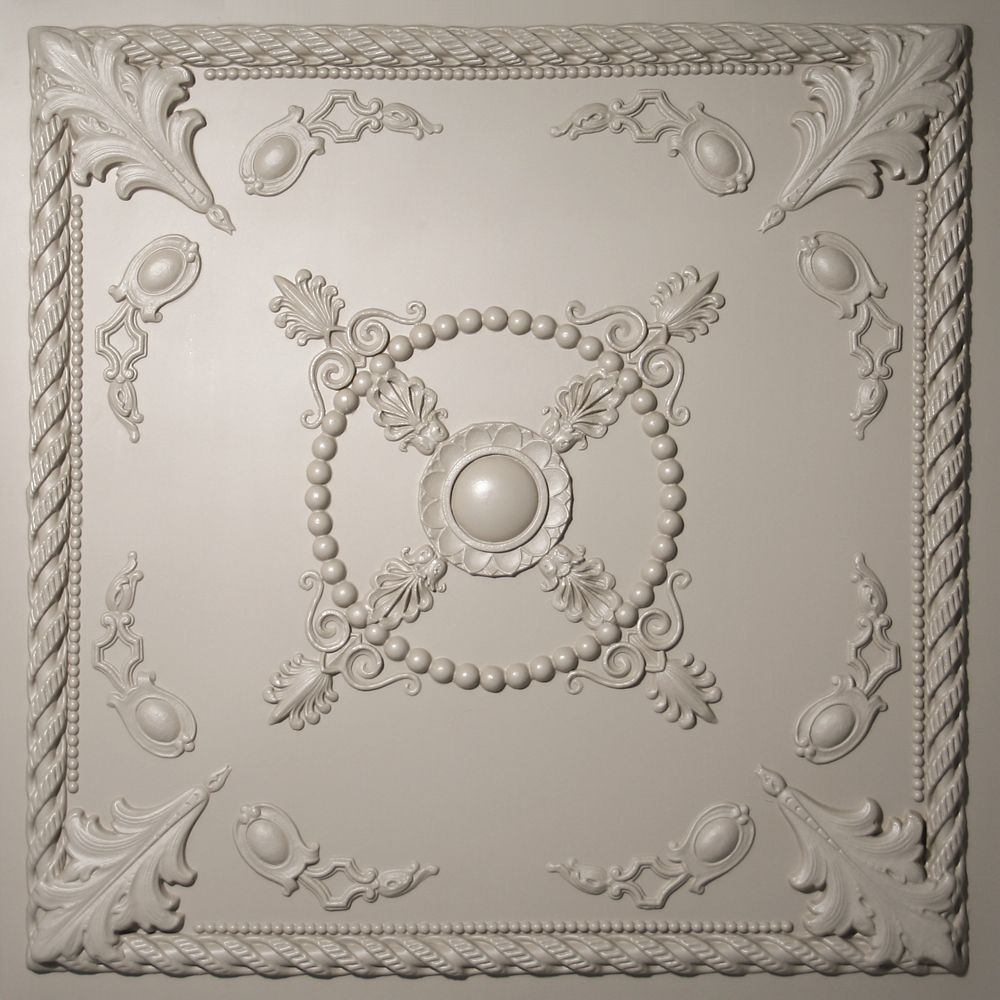 Ceilume Alexander Latte Ceiling Tile, 2 Feet x 2 Feet Layin or Glue up