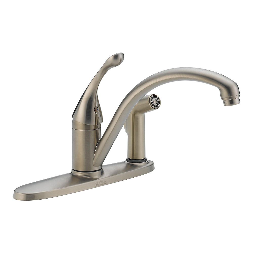 Delta Collins Water-Efficient Single Handle Side Sprayer Kitchen Faucet ...