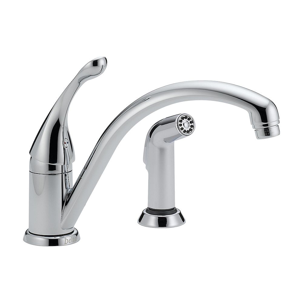 Delta Collins Single Handle Side Sprayer Kitchen Faucet In Chrome The Home Depot Canada