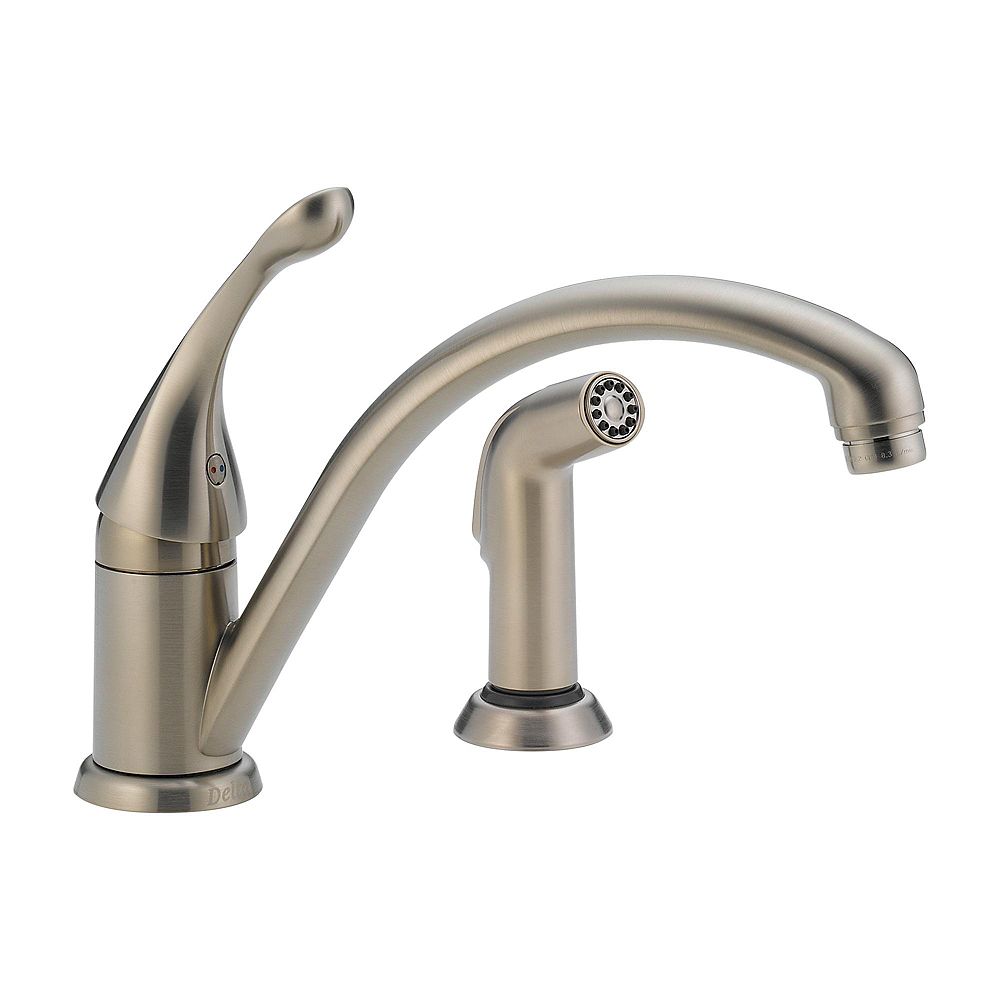 Delta Collins Single Handle Side Sprayer Kitchen Faucet In Stainless The Home Depot Canada
