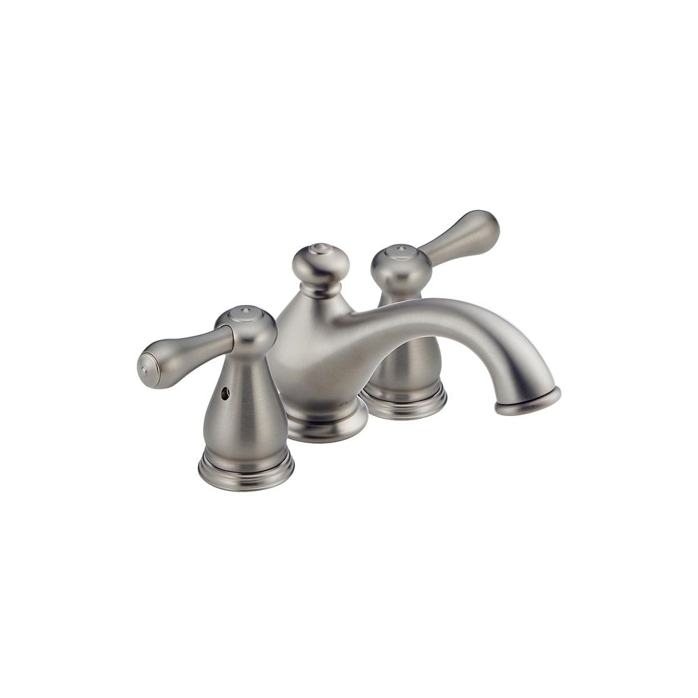 Delta Leland 4 Inch 2 Handle Mid Arc Bathroom Faucet In Stainless   P 1000719196 