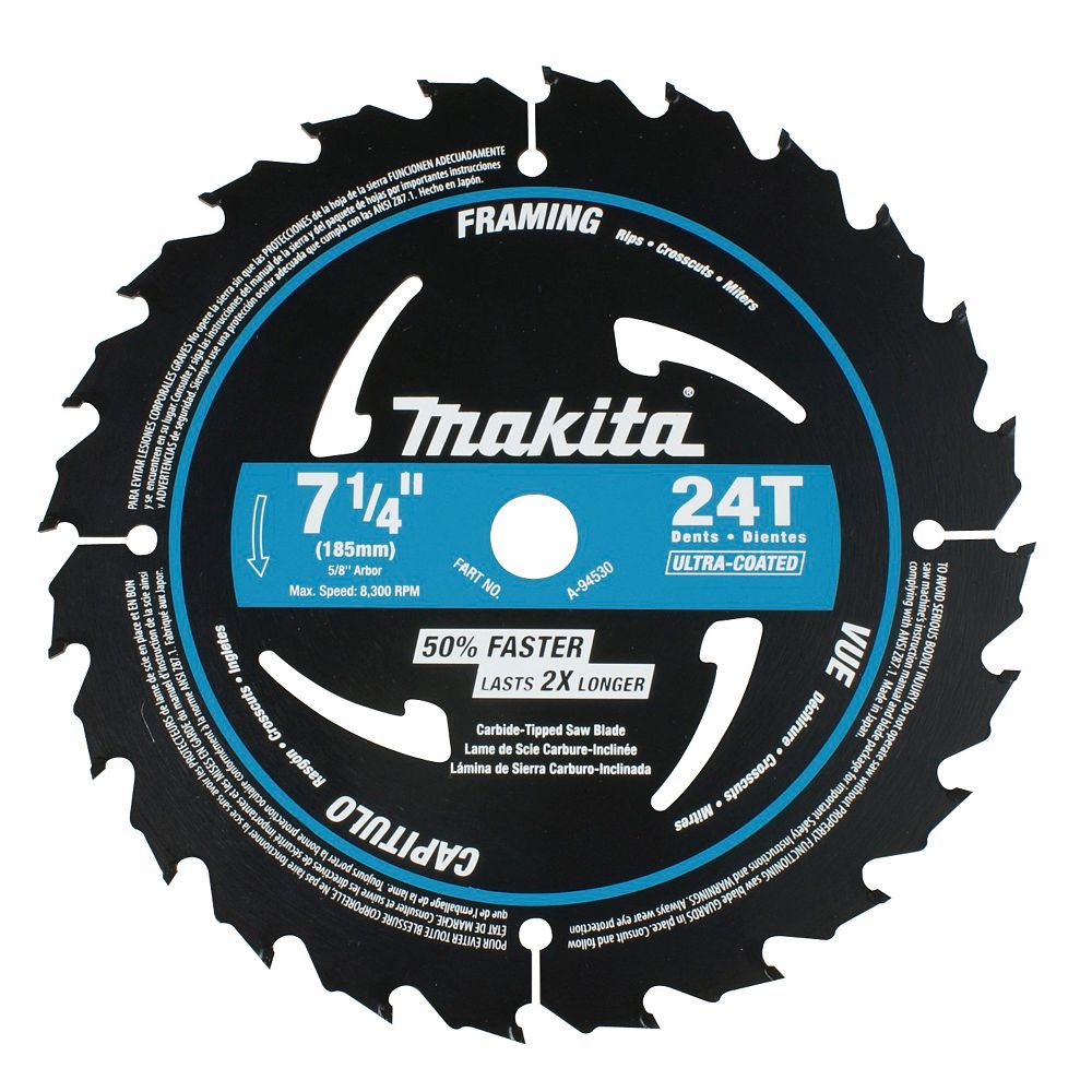 MAKITA 7 1/4" Circular Saw Blade 24CT Ultra Coated The Home Depot Canada
