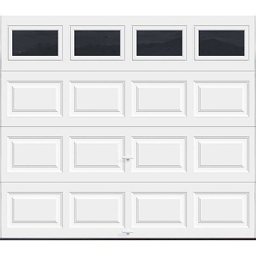 Classic Steel 9 ft. x 7 ft. 6.5 R-Value Insulated White Garage Door with windows