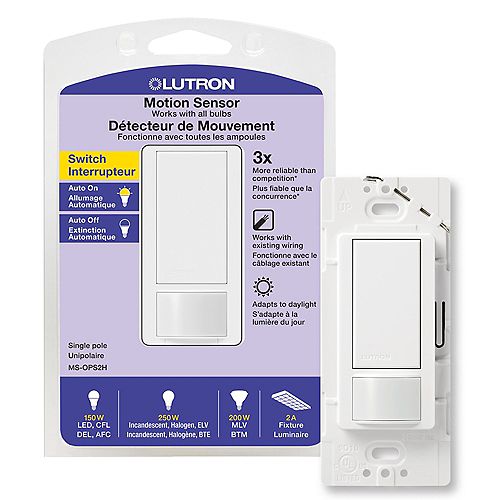 Maestro 2 Amp Single-Pole Motion Sensor Switch, White