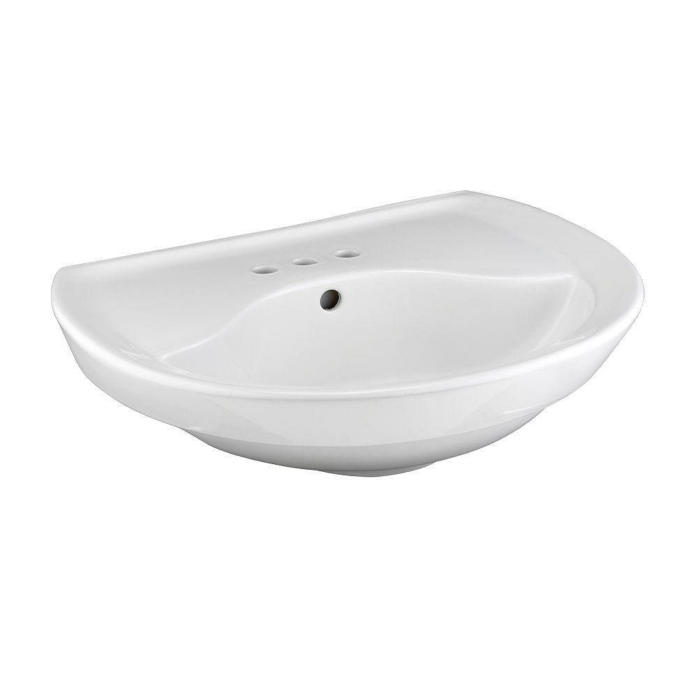 American Standard Ravenna SemiCircle Pedestal Sink Basin with 4inch