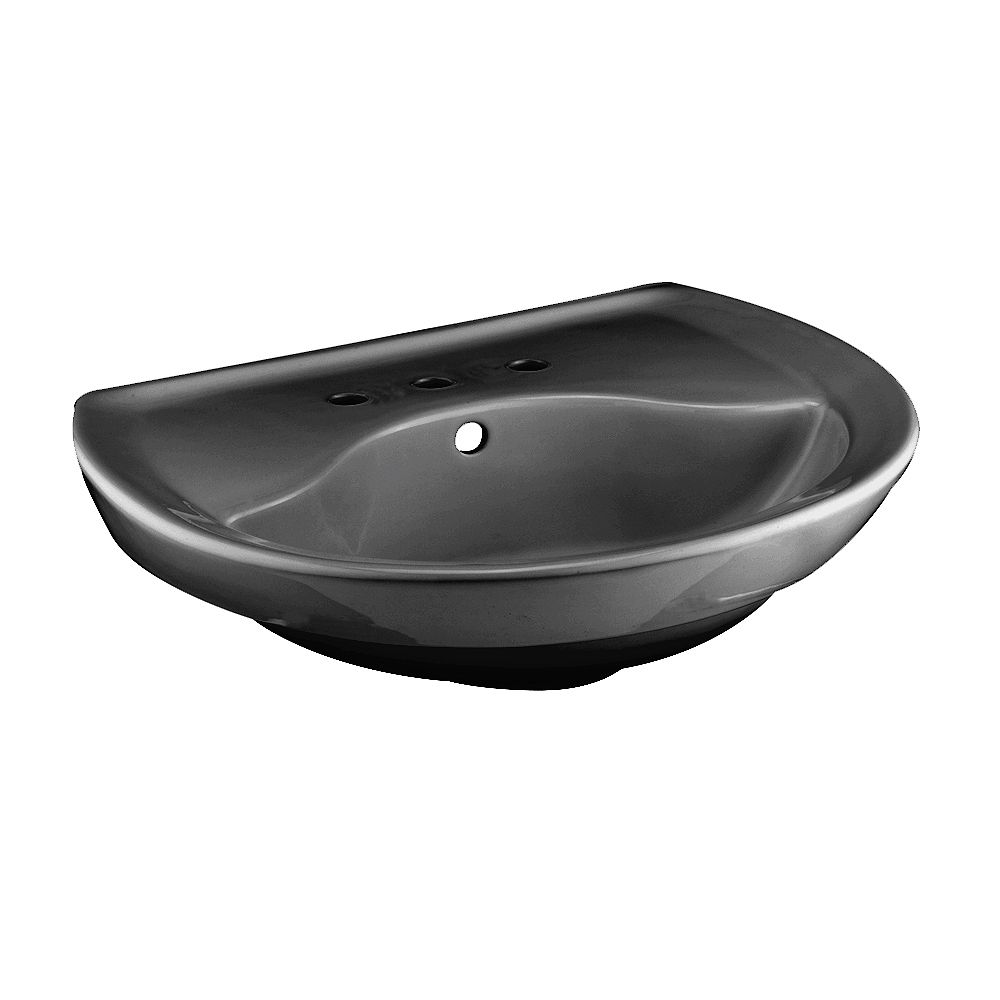 American Standard Ravenna SemiCircle 6inch Pedestal Sink Basin in Black The Home Depot Canada