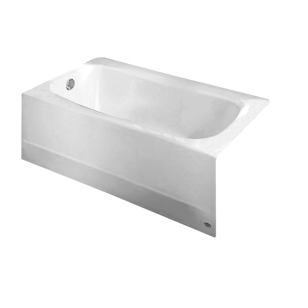 American Standard Cambridge 5 ft. Alcove Rectangular Bathtub with LeftHand Drain and Grab
