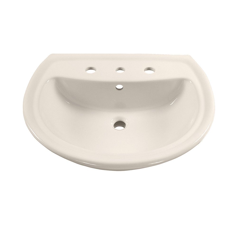 American Standard Cadet SemiCircle Bathroom Pedestal Sink Basin with 8