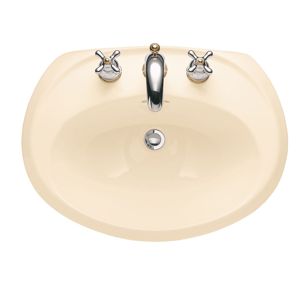 American Standard Ellisse Oval Petite Drop In Bathroom Sink In Bone   P 1000720533 