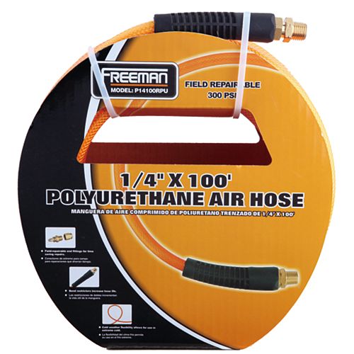 Freeman 1/4 Inch x 100 Feet Polyurethane Air Hose with Field Repairable Ends