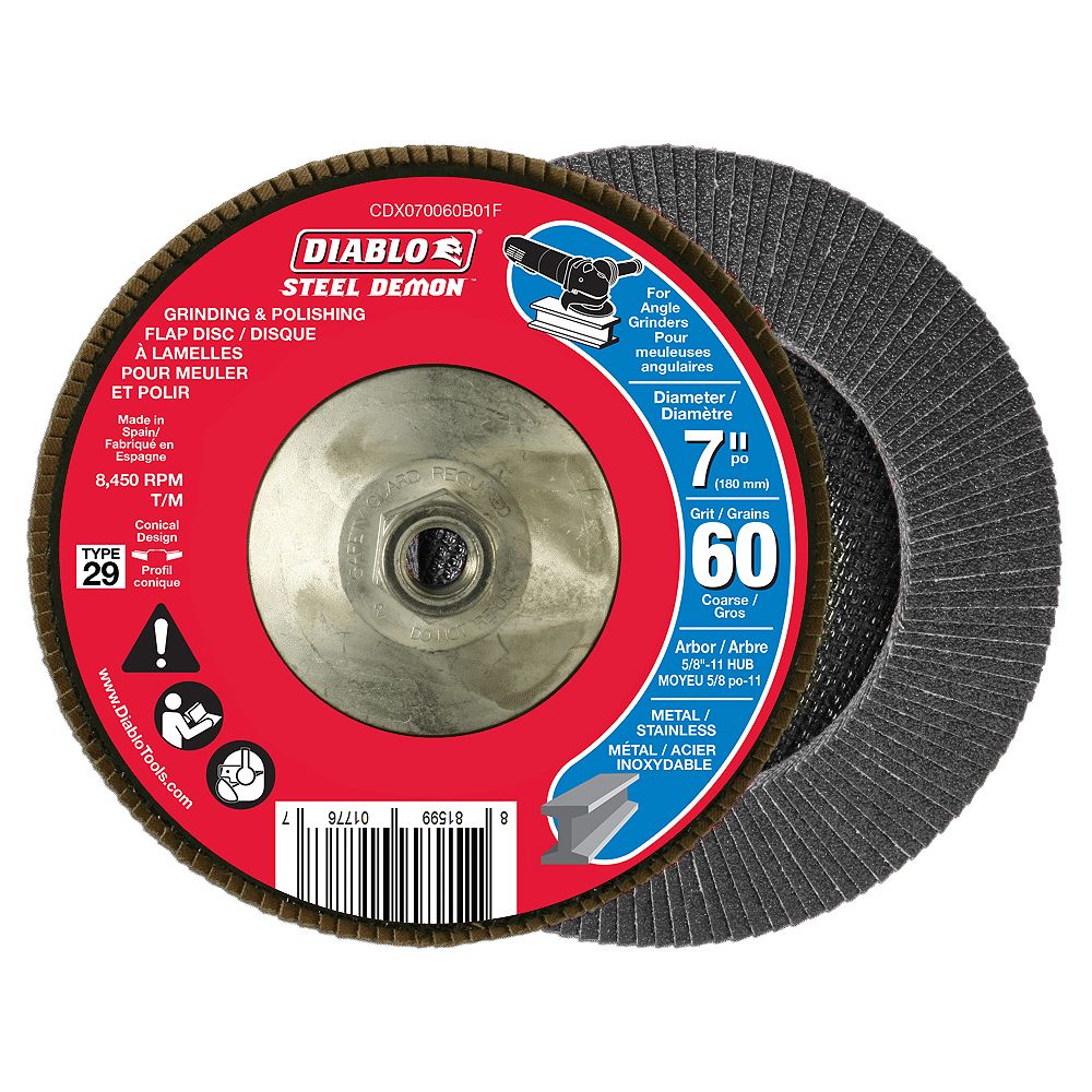Diablo Steel Demon 7inch Type 29 Coarse Finish 60 Grit Grinder Flap