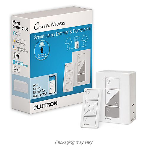 Caseta Wireless Smart Lighting Lamp Dimmer and Remote Kit, White