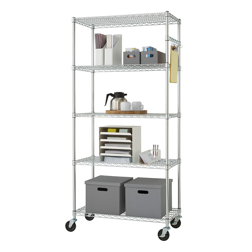 Trinity EcoStorage 36 inch x 18 inch NSF Chrome Color 5Tier Wire