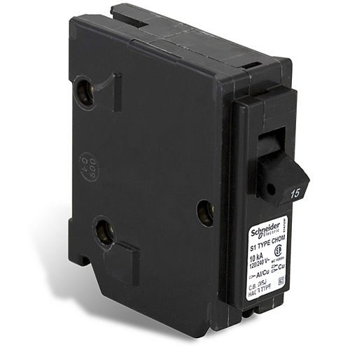 Single Pole 15 Amp Homeline Plug-On Circuit Breaker