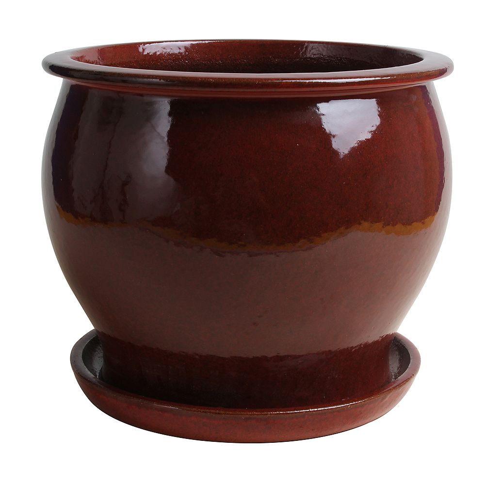 Trendspot 12inch Solid Studio Pot Red Planter The Home