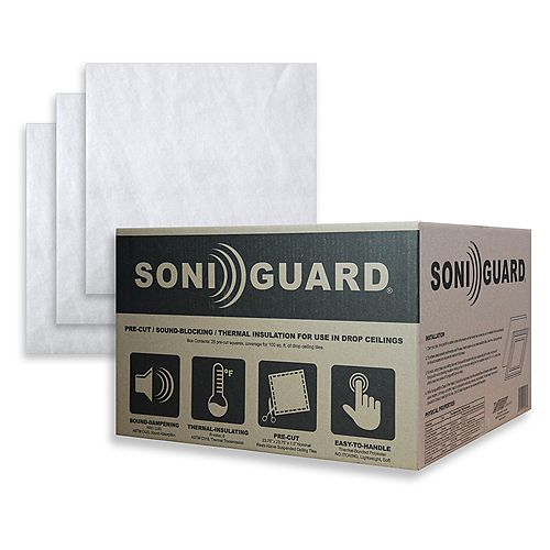 Soniguard 24 Inch x 24 Inch Drop Ceiling Acoustic/Thermal Insulation (Case Of 24)