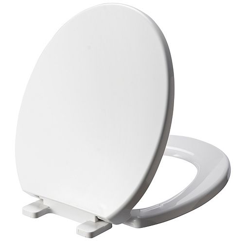 Round Plastic Toilet Seat in White