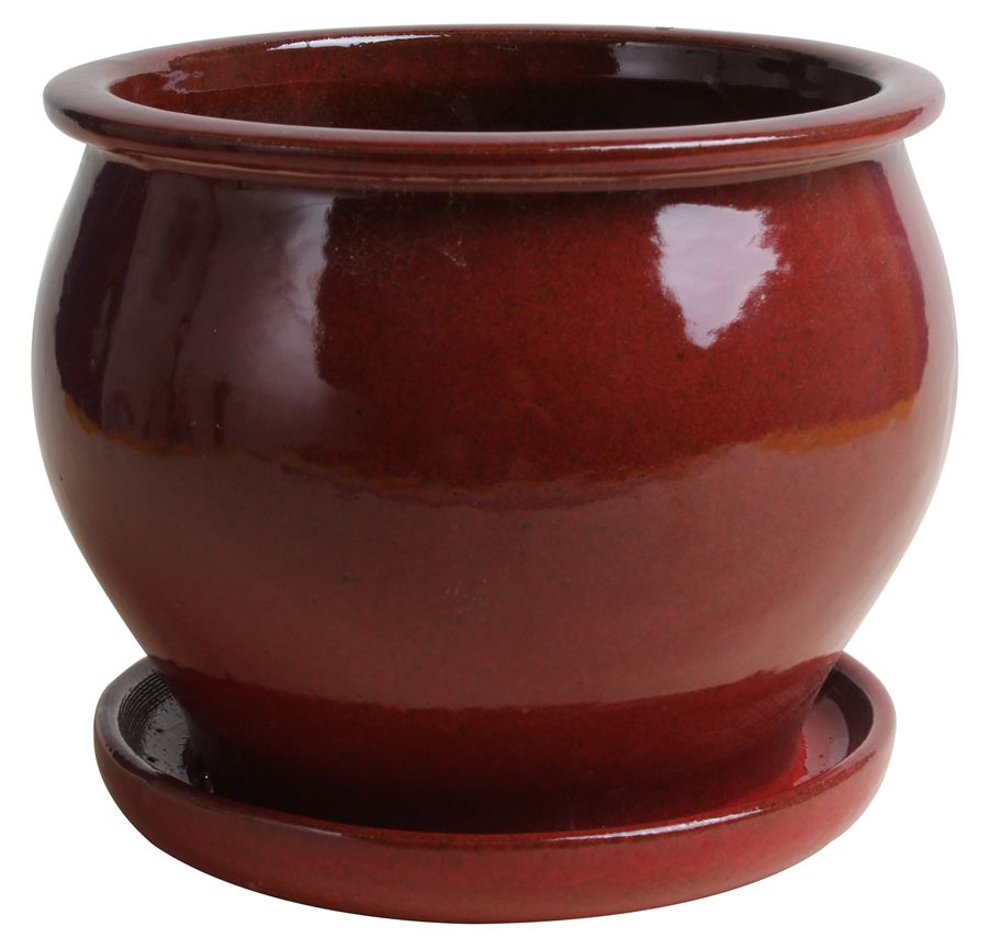 Trendspot 9 Inch Shaped Ceramic Planter. Red | The Home Depot Canada