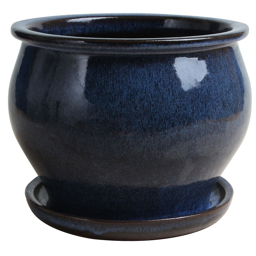 Trendspot 9 Inch Shaped Ceramic Planter. Blue | The Home Depot Canada