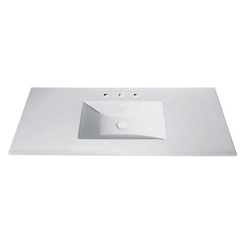 Avanity 49-inch Vitreous China Vanity Top with Rectangular Bowl in White