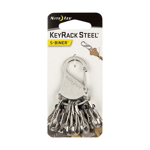 Nite Ize KeyRack Steel, Stainless Steel Carabiner keychain With 6 Stainless Steel S-Biners