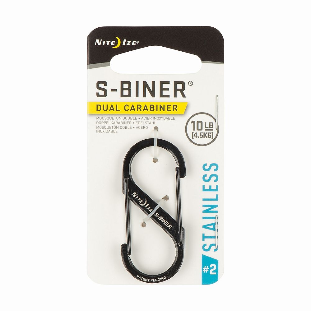 Nite Ize Nite Ize Size-2 S-Biner Dual Carabiner, Stainless Steel, Black ...