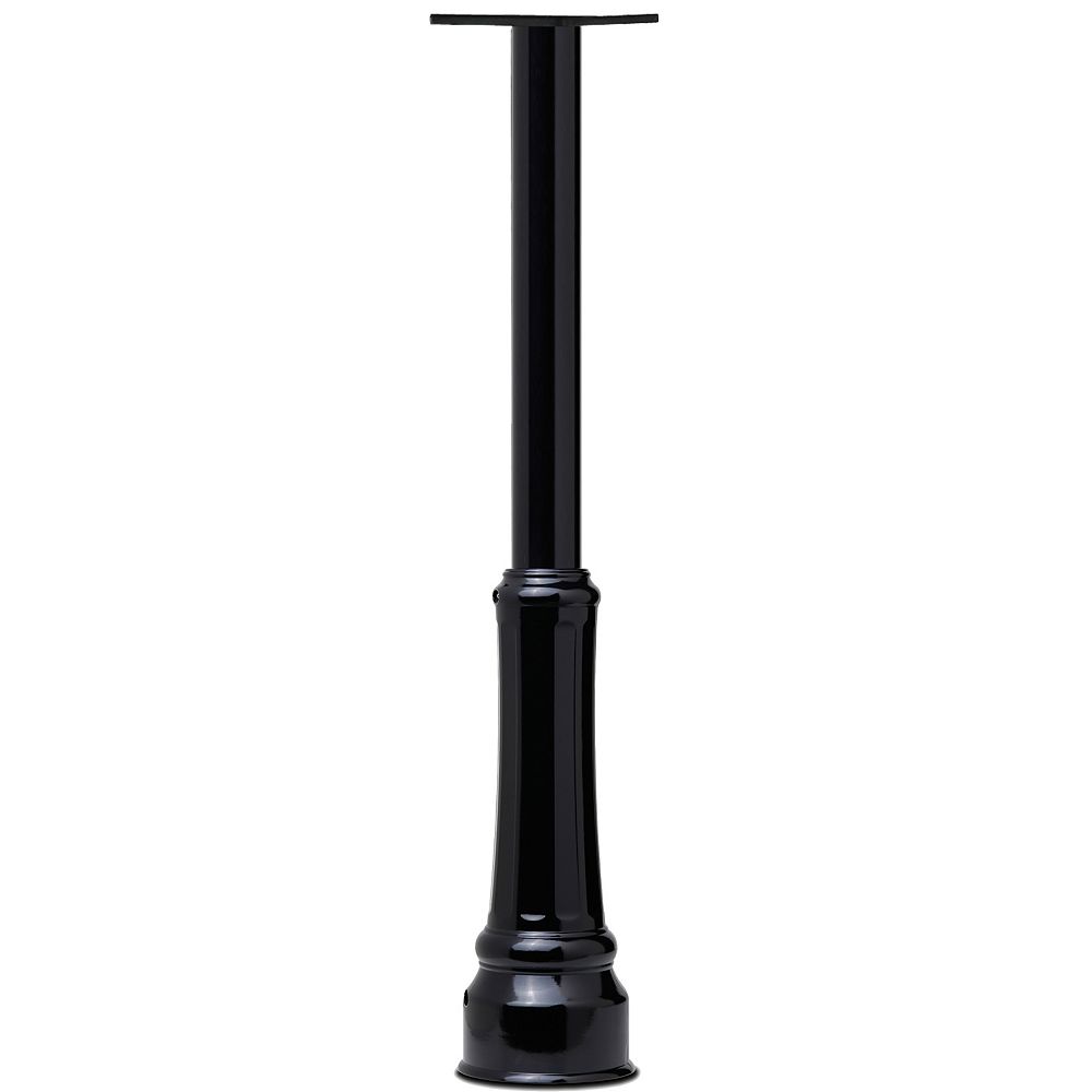 Architectural Mailboxes Black Basic Inground Round Post with Decorative Cover The Home Depot