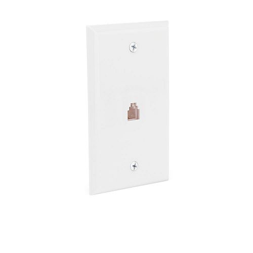 1-Line Wall Jack Wall Plate - White