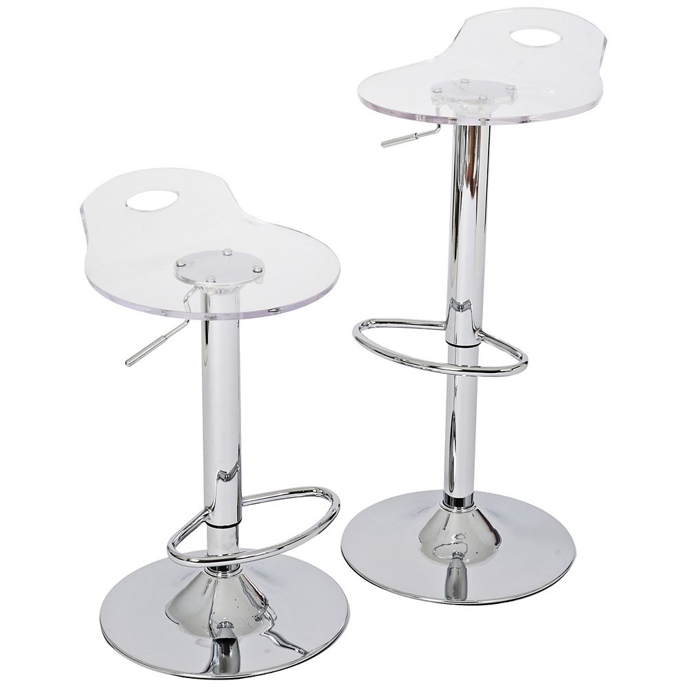 Rst Living Portola Acrylic Barstool Set Of 2 The Home Depot Canada