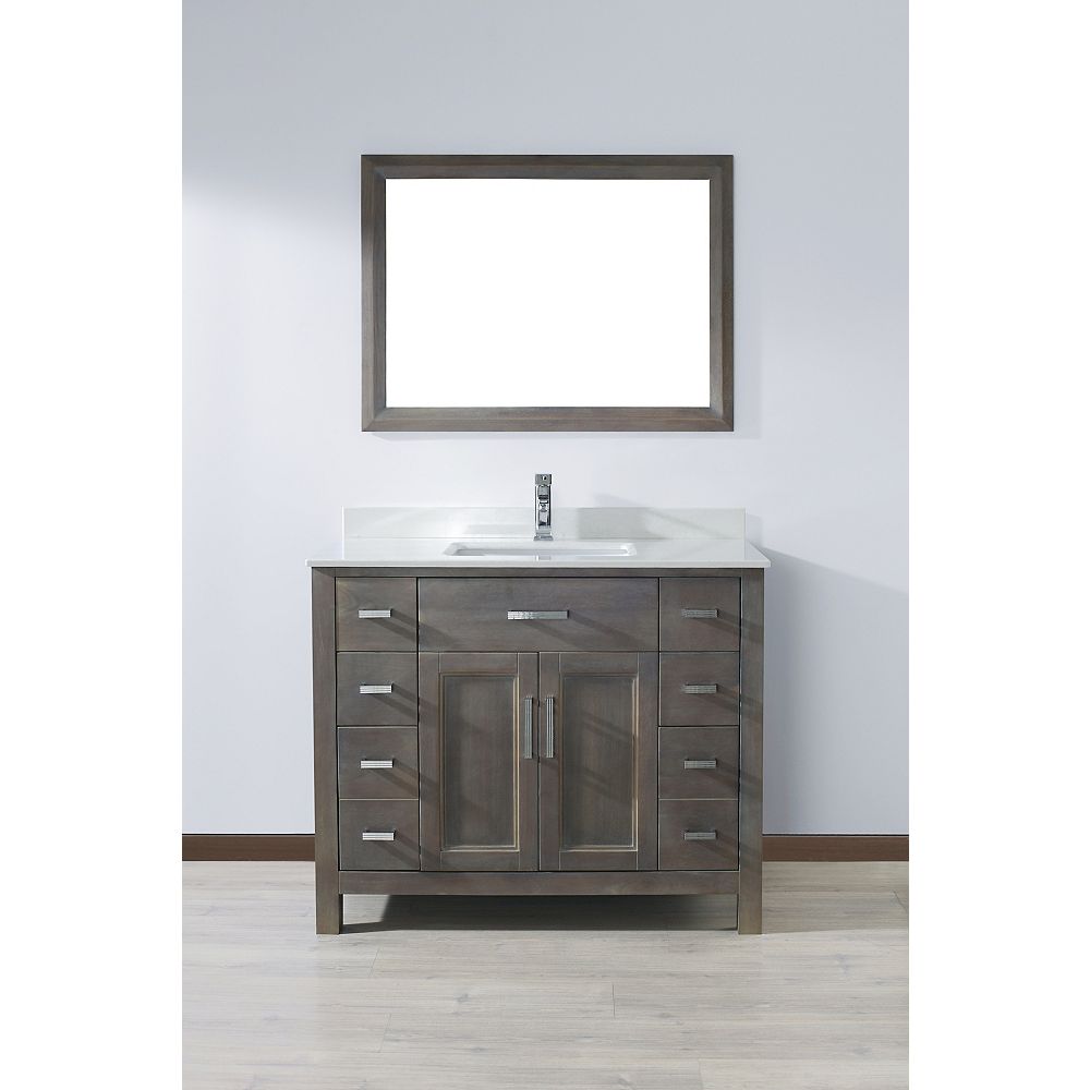 Art Bathe Kelly 42 In. French Gray Vanity Ensemble with Mirror and