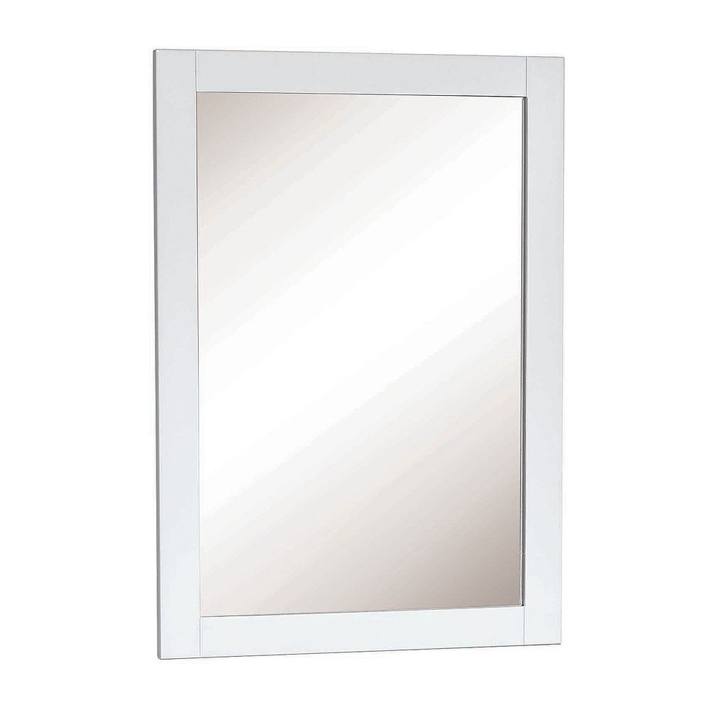 Woodnote 18 Inch White Framed Mirror The Home Depot Canada