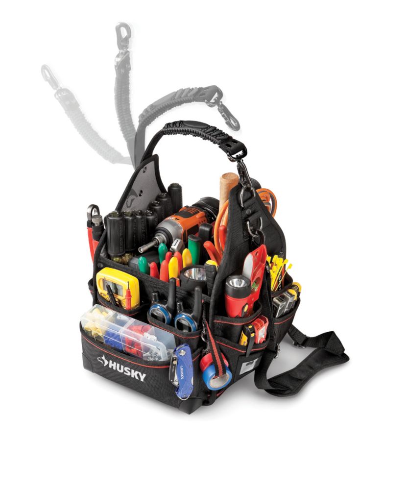 Husky CANADA 10-inch Electrician Tool Bag with Driver Wall
