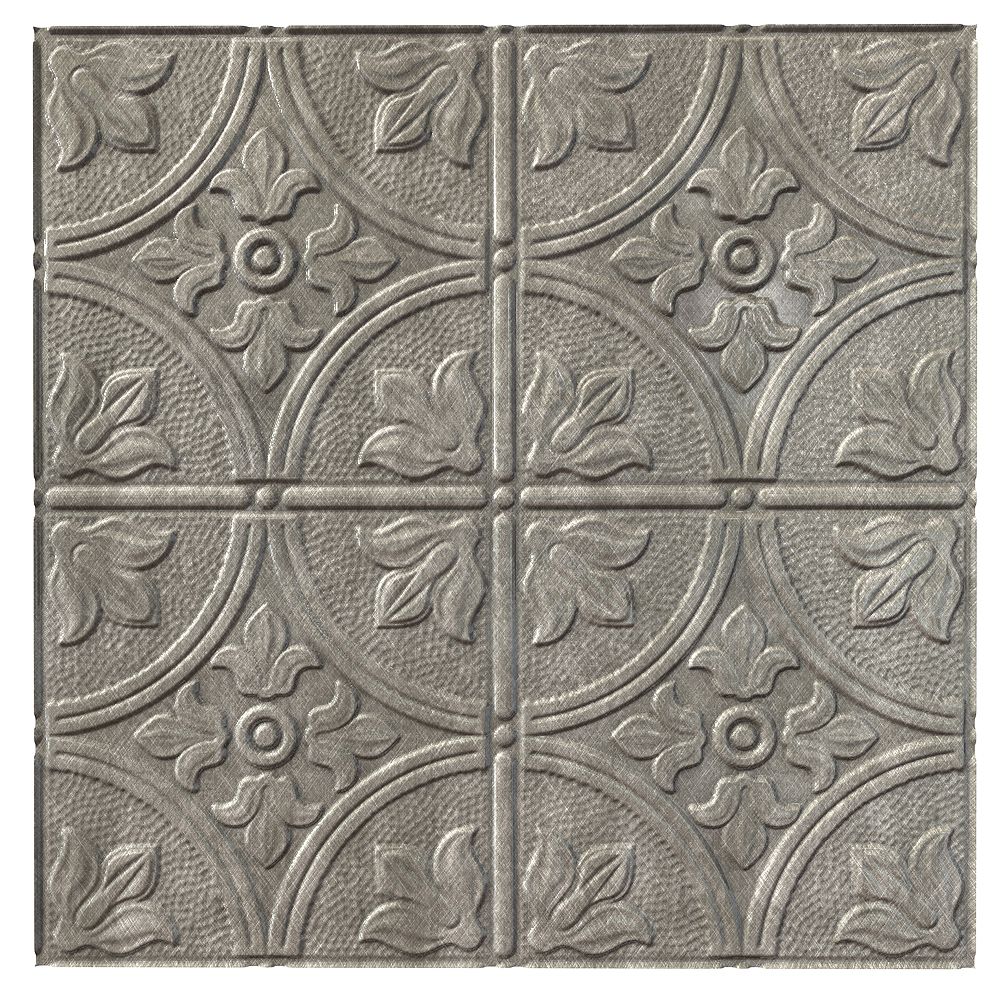 Fasade Traditional 2 Cross Hatch Silver Ceiling Tile 2x2 The Home Depot Canada