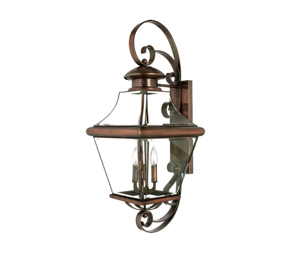 Filament Design Monroe 4Light Aged Copper Outdoor Wall Lantern The