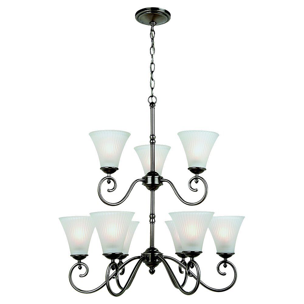 Sea Gull Lighting 9 Light Antique Brushed Nickel Incandescent