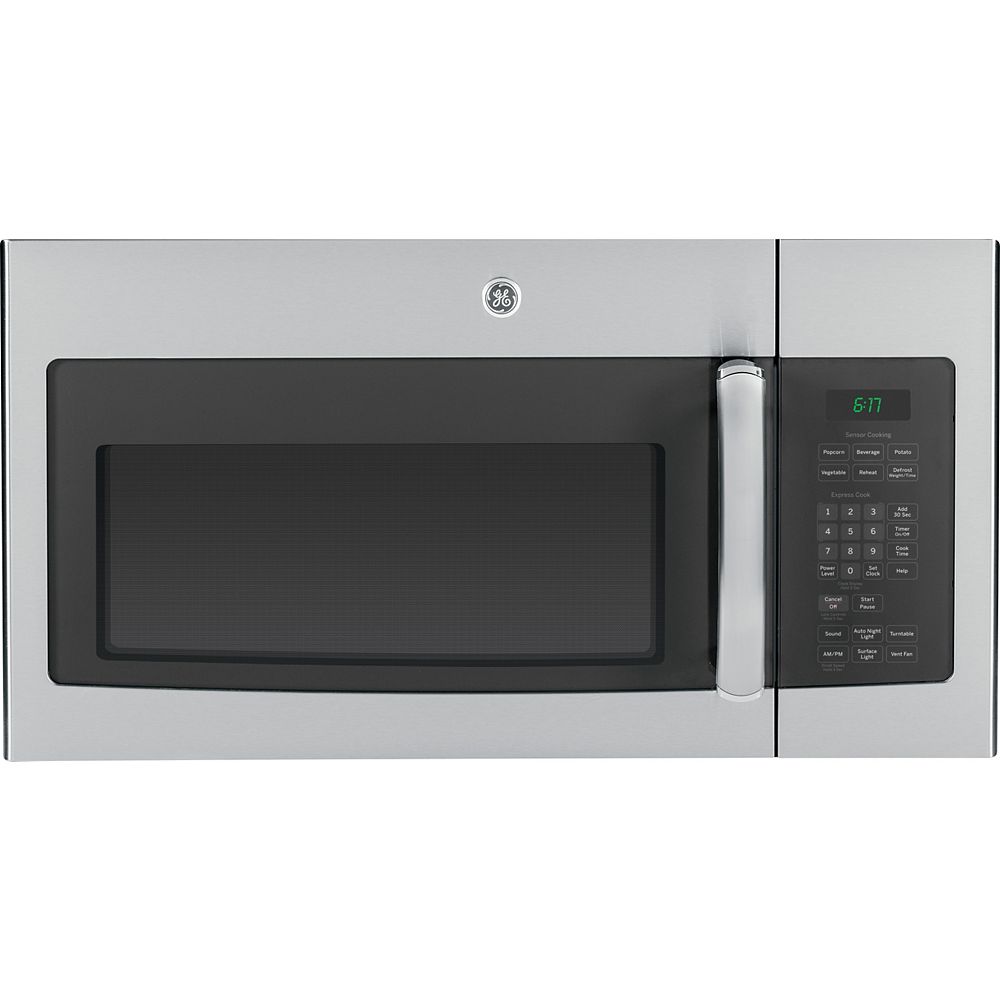 GE 30inch W 1.6 cu. ft. Over the Range Microwave in Stainless Steel with Sensor Cooking The