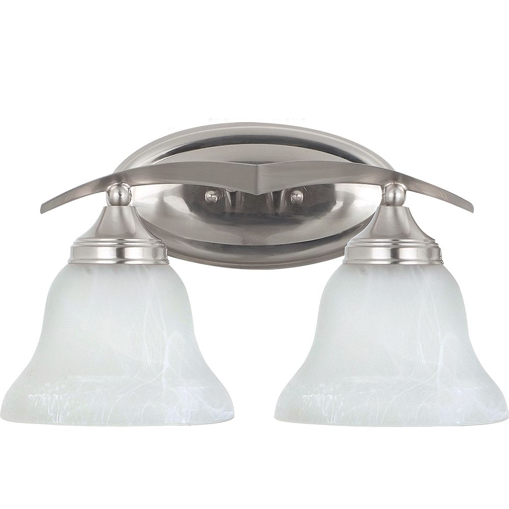 Sea Gull Lighting 2-Light Brushed Nickel Bathroom Vanity | The Home Depot Canada