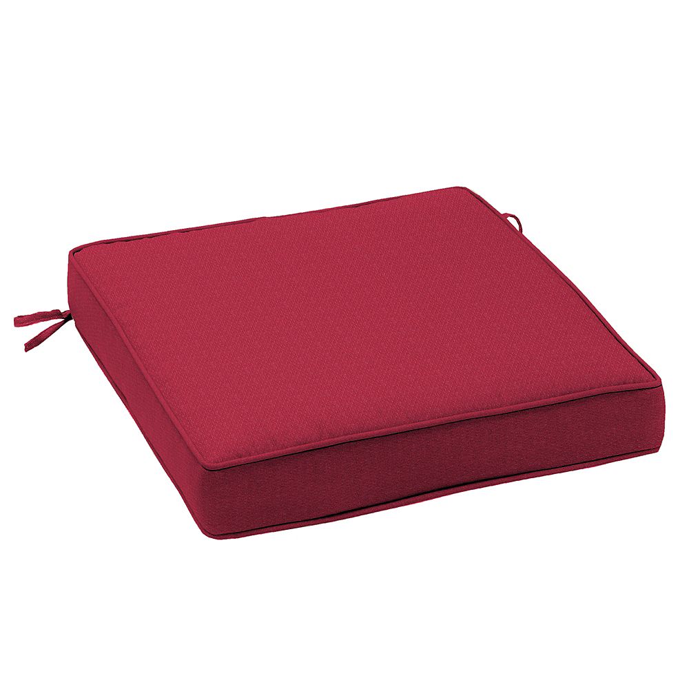 Arden Outdoor Outdoor Seat Cushion in Chili Solid Red | The Home Depot ...