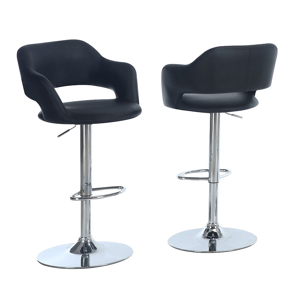 Monarch Specialties Tabouret De Bar - Noir / Metal Chrome Hydraulique ...